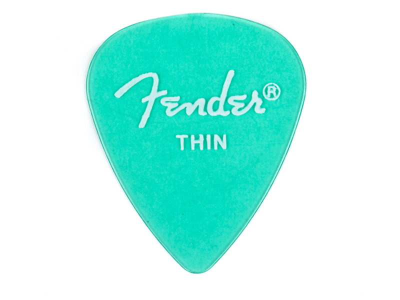 Fender trsátko California Clear Picks 12 ks Thin Surf Green | Trsátka - 01