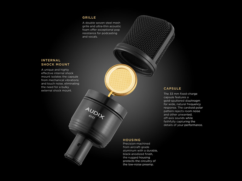 Audix A131 velkomembránový studiový kondenzátorový mikrofon | Studiové mikrofony - 02