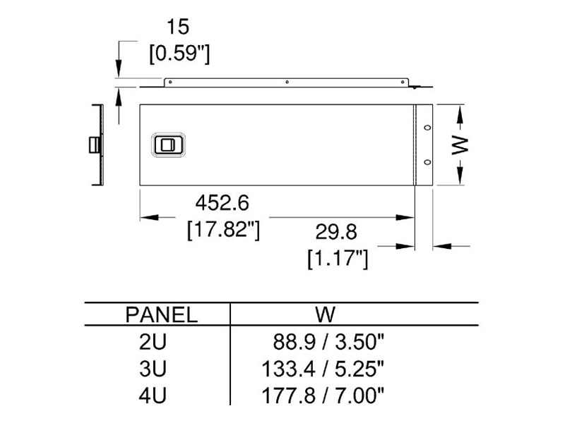 Penn Elcom R1272/2UK - panel zaslepovací otevírací plný 2U | Rackové zaslepovací panely otevírací - 03