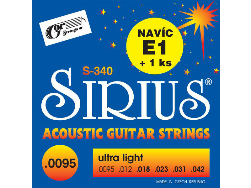 SIRIUS č. 340 - sada 0095 | Struny pro akustické kytary .009 - 01
