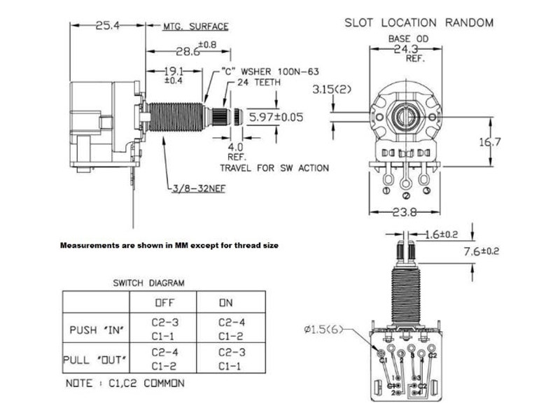 TAD potenciometr CTS 500k DPDT Push-Pull Long Shaft | Potenciometry, knoby a knoflíky na kytary a baskytary - 04