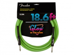 FENDER Professional Glow in the Dark Cable, Green, 18.6