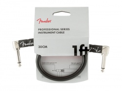 FENDER Professional Series Instrument Cables, Angle/Angle, 1', Black | Krátké nástrojové kabelové propojky