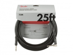 FENDER Professional Series Instrument Cables, Straight/Angle, 25', Black | Nástrojové kabely v délce 7,5m
