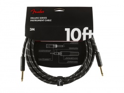 FENDER Deluxe Series Instrument Cable, Straight/Straight, 10', Black Tweed | Nástrojové kabely v délce 3m