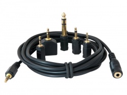 OMNITRONIC Sluchátkový prodlužovací kabel 3 m + set redukcí | Rozbočovací kabely, redukce
