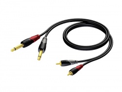 ProCab CLA631/5 - 2x Jack 6,3 - 2x RCA - 5m | Rozbočovací kabely, redukce