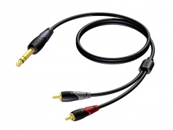 ProCab CLA719/3 - Jack 6,3 - 2x RCA - 3m | Rozbočovací kabely, redukce