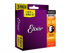 ELIXIR 16538 Acoustic 11-52, 2+1 Pack | Struny pro akustické kytary .011