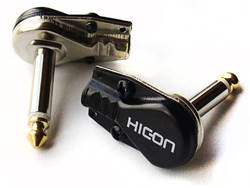 HICON J63MA05 - plochý úhlový lomený jack 6,3mm mono kabelový - samec | JACK 6,3mm kabelové konektory